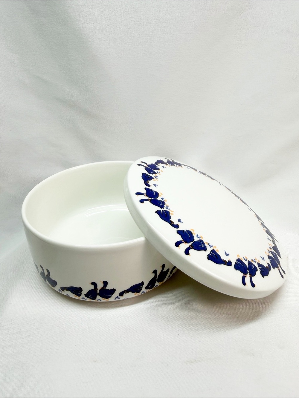 Vintage Blue Goose Ceramic Trinket Dish